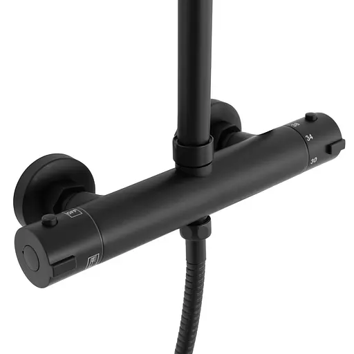 Душевая система Rea Bliss с термостатом black REA-P8804, Черный матовый - фото 5