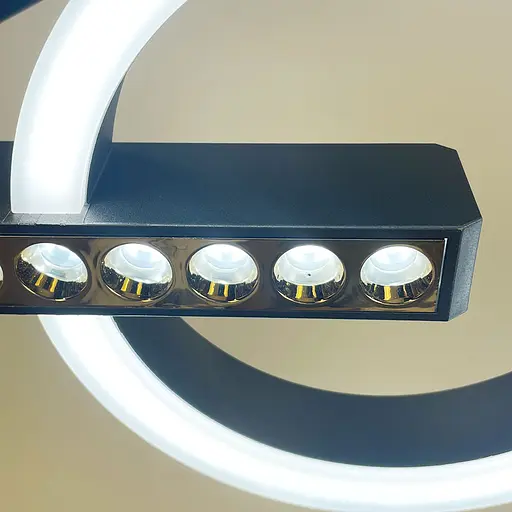 Підвісний футуристичний світильник у чорному корпусі | Арт. 77002/1 Gray+BK | Line F - фото 6