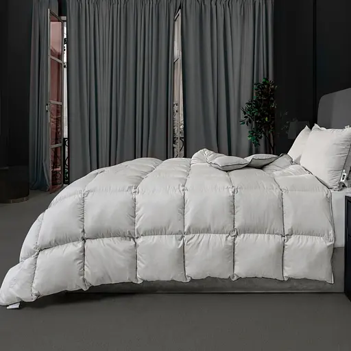 Одеяло пуховое MirSon Imperial Style, летнее, 215х155 см, белое с зеленым кантом - фото 26