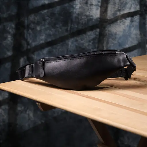 Сумка бананка для чоловіків із гладкої натуральної шкіри SHVIGEL 29х11х4,5 см sum0027406 - фото 9