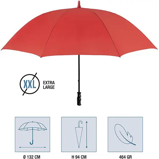 Зонтик-трость Perletti Golf XXL с системой антивитер красный (P96020-03) - фото 3