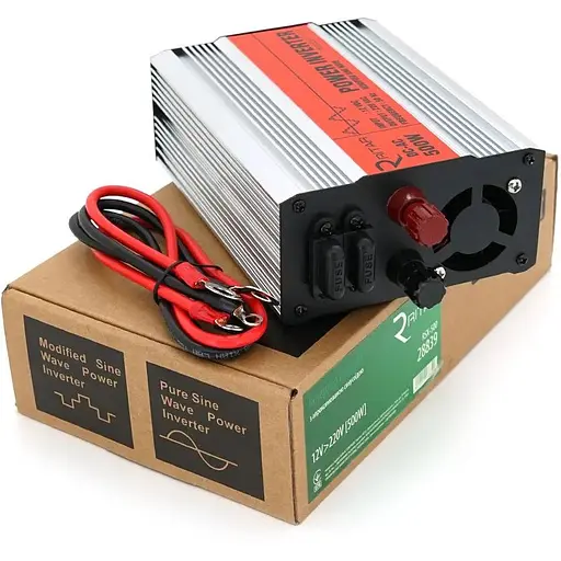 Инвертор напряжения Ritar RSX-500, 12V/220V, 500W с аппроксимированной синусоидой, 1xShuko, 1xUSB, клеммные провода, BOX, Q20 - фото 2