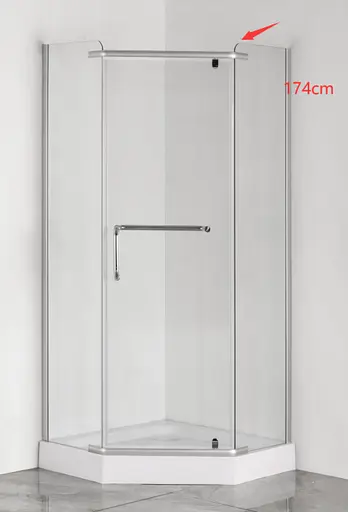 Душевая кабина с низким поддоном Mixxus Lines SCT01 -90x90x198-TR хром прозрачное стекло 6 мм MI6913, Универсальная, прозрачная, хром - фото 5