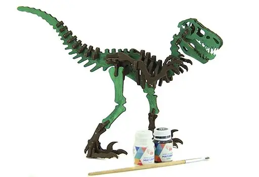 Дерев'яний конструктор Велоцираптор 40 деталей - фото 4