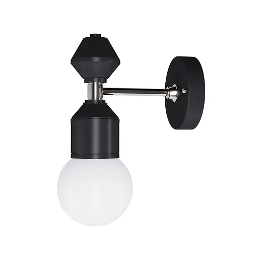 Настінне бра Dome № 2 PikArt арт. 6239 Срібний/чорний - фото 1