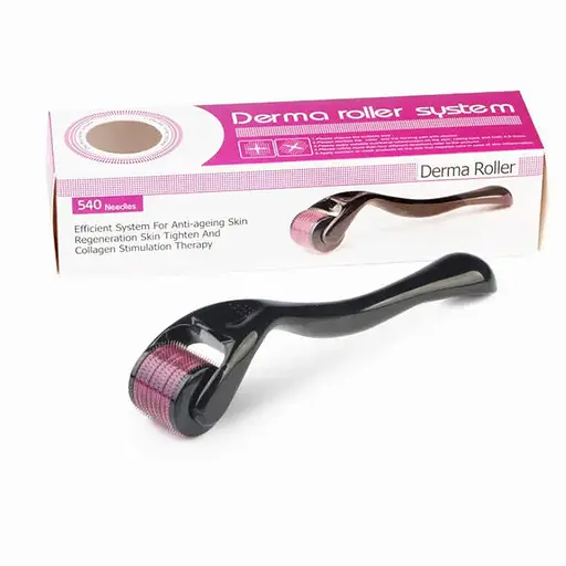 Мезоролер для шкіри DERMA ROLLER 540 голок 1.0 mm Black (kz145-R)