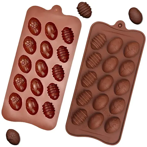 Силіконова форма на планшеті для цукерок, шоколаду, міні тортиків, желе та випічки "Пасхальні яйця", 15 комірок Зелений 88124 - фото 6