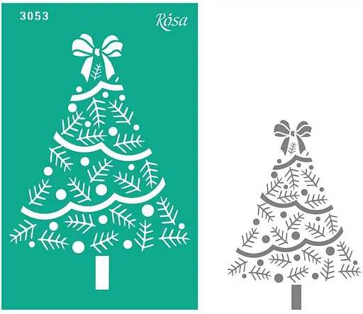 Трафарет багаторазовий самоклеючий №3053 Елементи та написи 13х20см серія Новий рік Rosa TALENT