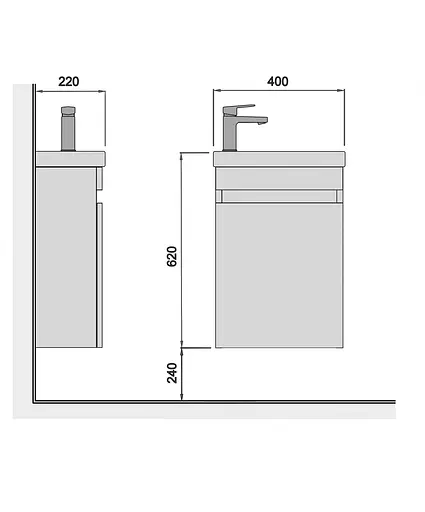 Тумба Мойдодир City White 40-A з умивальником Como 40 Білий підвісна Білий - фото 2