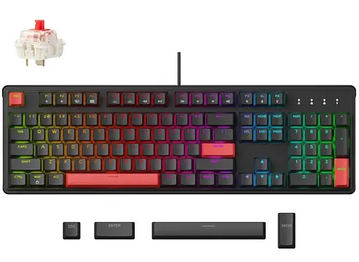 Клавіатура Lemokey X3 Keychron Red EN/UKR RGB Black (X3-H1-UA) - фото 1