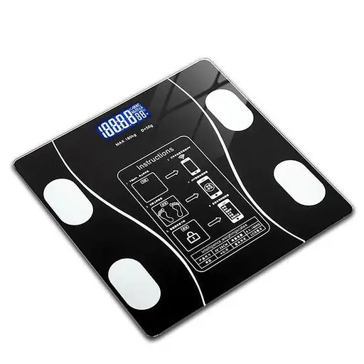 Смарт-весы напольные фитнес-весы Smart Scale 25x25 см Черный 180 кг - фото 5