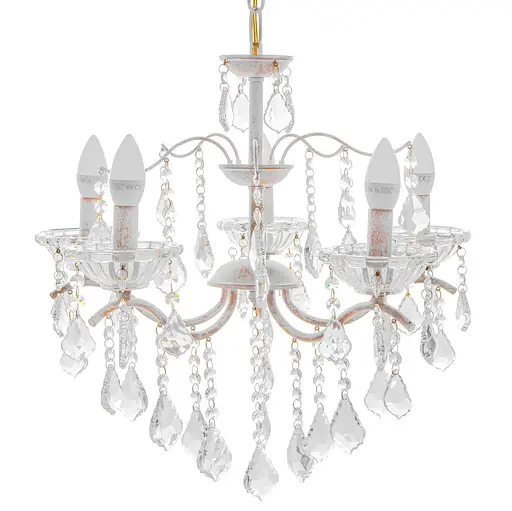 Люстра свеча Brille подвесная хрустальная E14 40W WH (BCL-682S/5) - фото 3