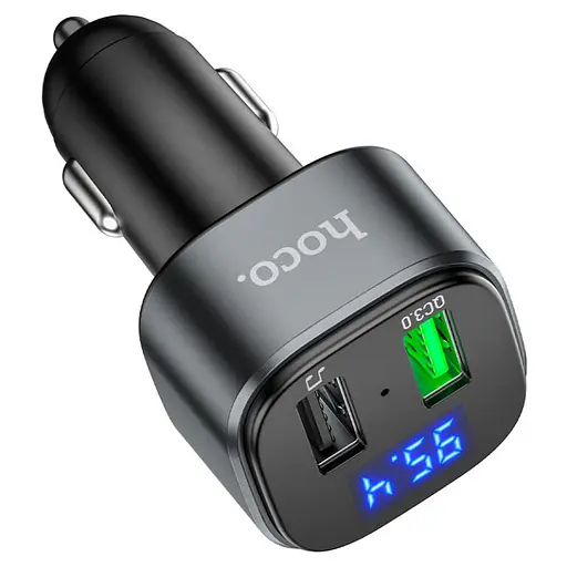 АЗП з FM-модулятором HOCO E67 Fighter QC3.0 18W car BT FM transmitter Black - фото 6