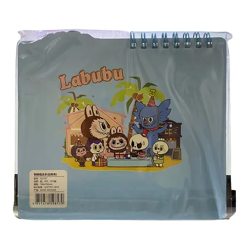 Детский блокнот Лабубу с наклейками, стикерами для записей и держателем для ручки голубой (25-SS197) - фото 2