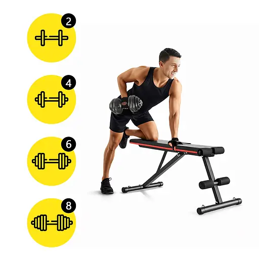 Гантелі металеві Cornix 2 x 15 кг набірні, в кейсі Black XR-0442 - фото 3