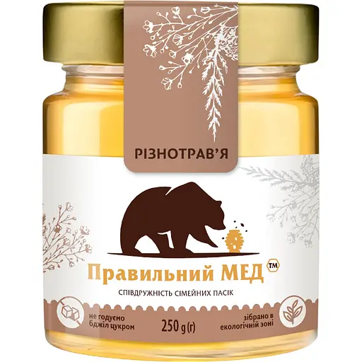 Мед разнотравья июня Правильний мед 250 г