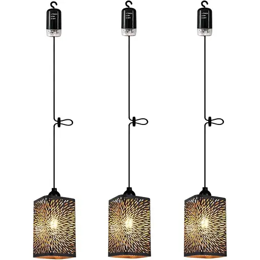 Декоративные подвесные светильники EcoGehen с батарейным питанием из шт. черный, золотой металлический