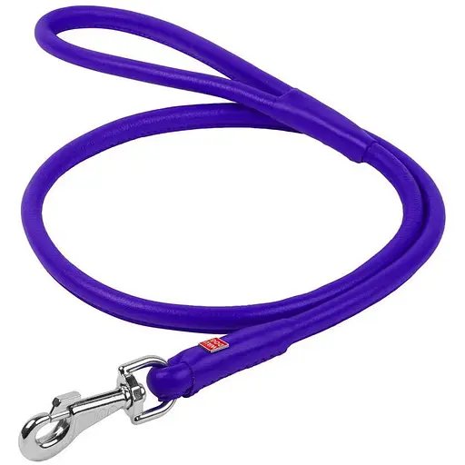 Поводок для собак Waudog Glamour кожаный круглый, фиолетовый