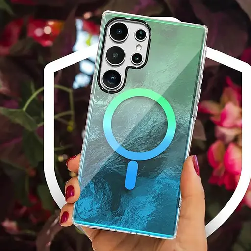 Чохол TPU Epik Shiny Mountain (MagFit) для Samsung Galaxy S24 Ultra Green/Blue - фото 5