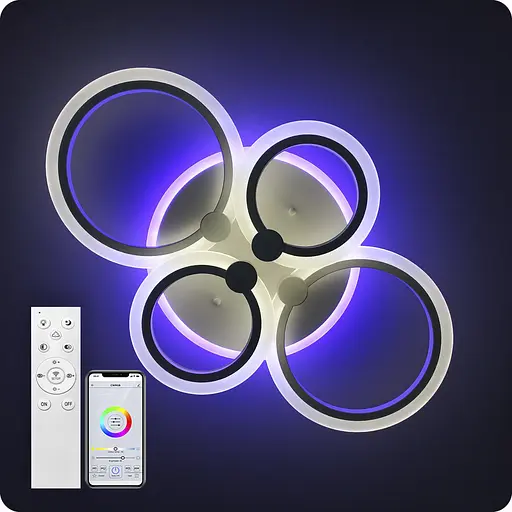 Люстра светодиодная 517 Light 3color с пультом 76 Вт Белый (02043) - фото 7