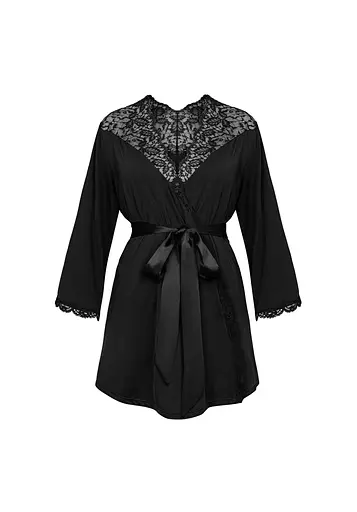 Пеньюар Obsessive Bellastia XL/2XL чорний - фото 5