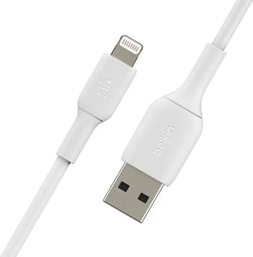 Кабель Belkin USB-A - Lightning, PVC заряджання/синхронізації 1м, 12Вт, PVC, білий - фото 3