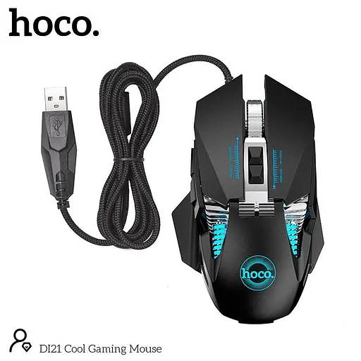 Миша Hoco DI21 Cool Gaming Mouse 7200dpi дротова ігрова з підсвіткою - фото 7