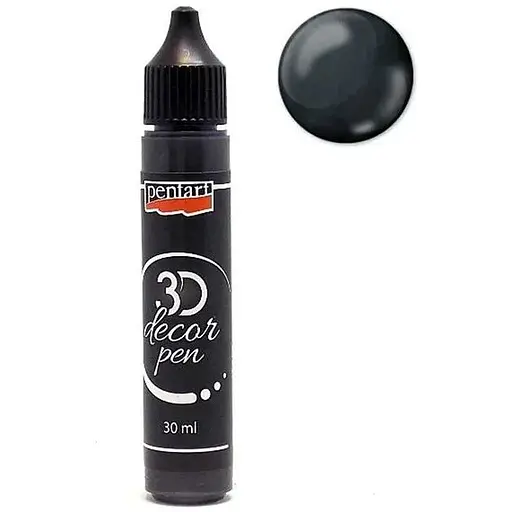 Контур Pentart Эффект 3Д жемчужин прозрачный Черный 30 мл  - фото 1