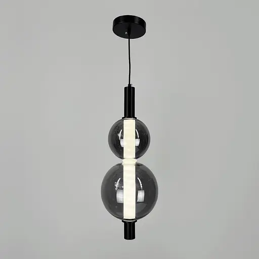 Чорний світлодіодний підвіс із 2-ма графітовими кульками 50 см | Line F | Арт. NO23/2 BK+GR - фото 3