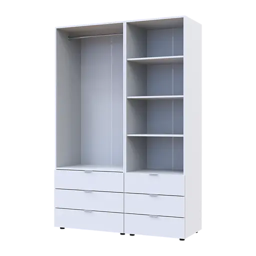 Шафа для одягу Doros Гелар Білий 2ДСП з пеналом 137.5х49.5х203.4 (42005162) - фото 3