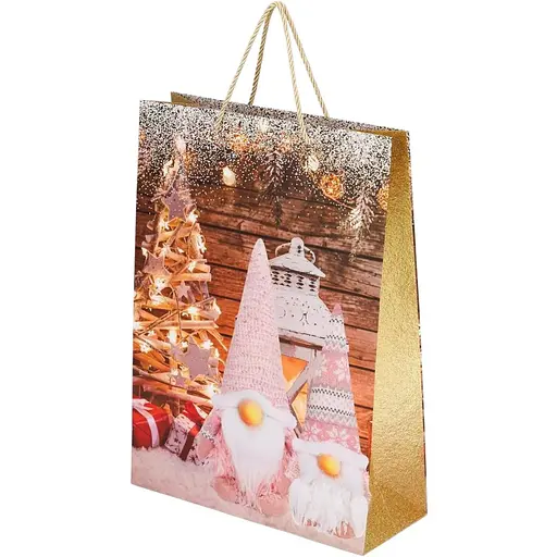 Пакет подарунковий новорічний JZ05103 Рожевий (NY) - фото 1