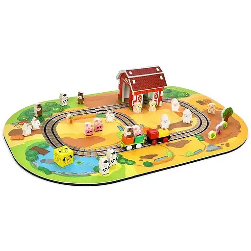 Залізниця 3805B 2 в 1 Ферма з EVA килимком-пазлом 43 деталі 1 вагон різнокольорова