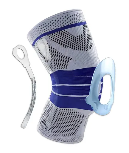 Бандаж (фиксатор) коленного сустава EasyFit с ребрами жесткости и силиконовой вставкой, размер L (EF-0078-L) - фото 1