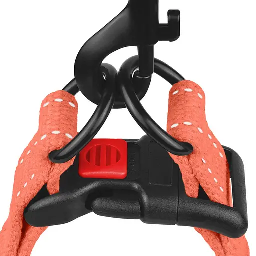 Шлея для собак Barksi Cotton Стандарт Рефлекторна М 45-56х2 см помаранчева - фото 4