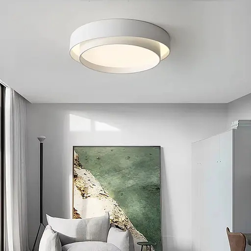 Люстра стельова у білому металевому корпусі Ø 50 см | Line F | Арт. MJ234-500 WT - фото 3