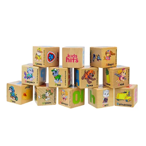 Дитячий набір дерев'яних кубіків "Paw Patrol" KH20/046 розмір 4 см - фото 2