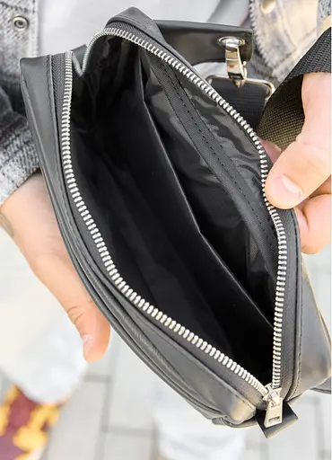 Мужская сумка бананка Sambag HARVI черная 24 × 16 × 6 см (88213101m) - фото 6