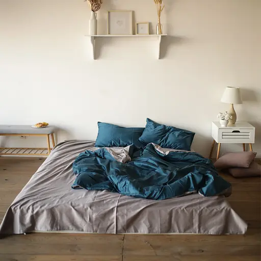 Комплект постельного белья сатин 100% хлопок бирюзово синий Laguna - двуспальный - фото 1