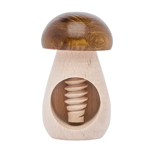 Винтовой деревянный орехокол «Гриб» с коричневой шапкой, Woodly 85953 - фото 1