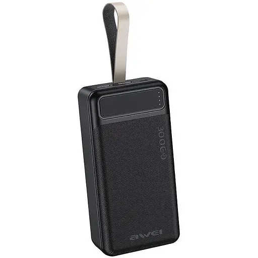 Портативний зарядний пристрій Power Bank Awei P7K 30000 mAh USB/Type-C Чорний - фото 1