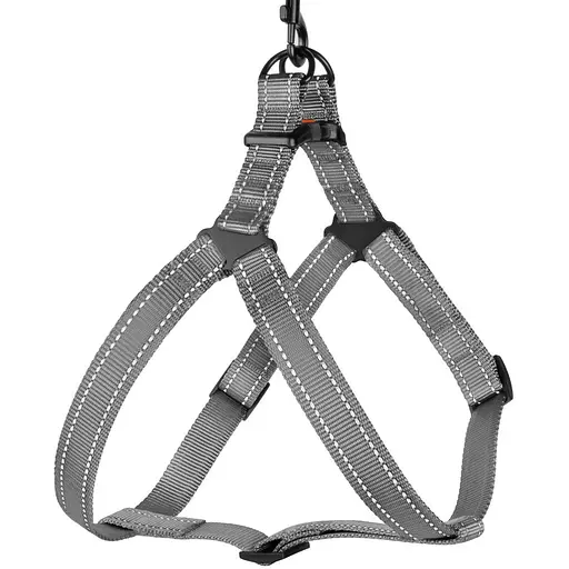 Шлея для собак Barksi Active світловідбивна (обхват грудей 58-71 см ширина 2.5 см) сіра - фото 1