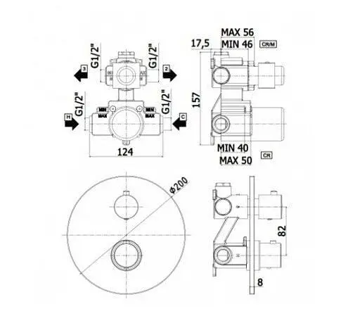 Змішувач прихованого монтажу Paffoni Light LIG 018 NO, Чорний матовий - фото 2