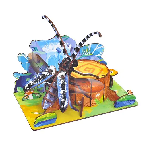 Дерев'яний пазл 3D "Batocera Horsfieldi" Bambi 68037W 58 деталей - фото 1