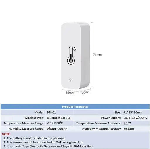 Розумний датчик температури та вологості Tuya Smart Bluetooth з дистанційним моніторингом - фото 8