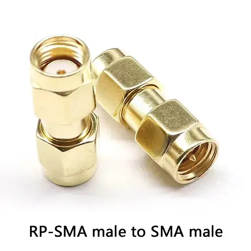Перехідник коннектор з RP-SMA male на SMA male зі штирьком з 1-ї сторони - фото 3