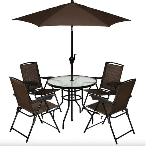 Садовий стіл Costway Acapulco з місцем для парасолі - фото 10