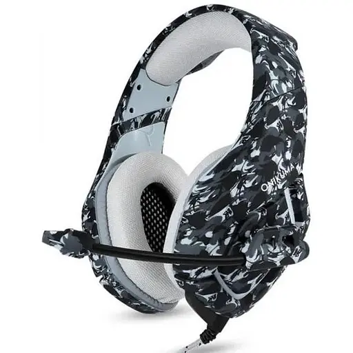 Дротові ігрові навушники Onikuma Gaming K1-B, 3.5mm, 2.2m, Camouflage-Grey