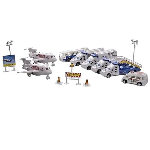 Игровой набор Аэропорт с грузовиками, самолетом и фигурками IM383