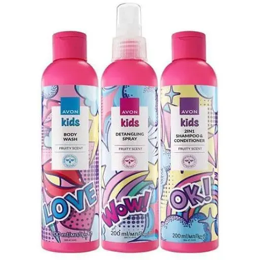 Дитячий парфумерно-косметичний набір Avon Love (shmp/con/200 мл + sh/gel/200 мл + h/spray'200ml) - фото 1