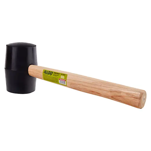 Киянка гумова Alloid ручка з деревини чорна 900 г (RM-16900W) - фото 2